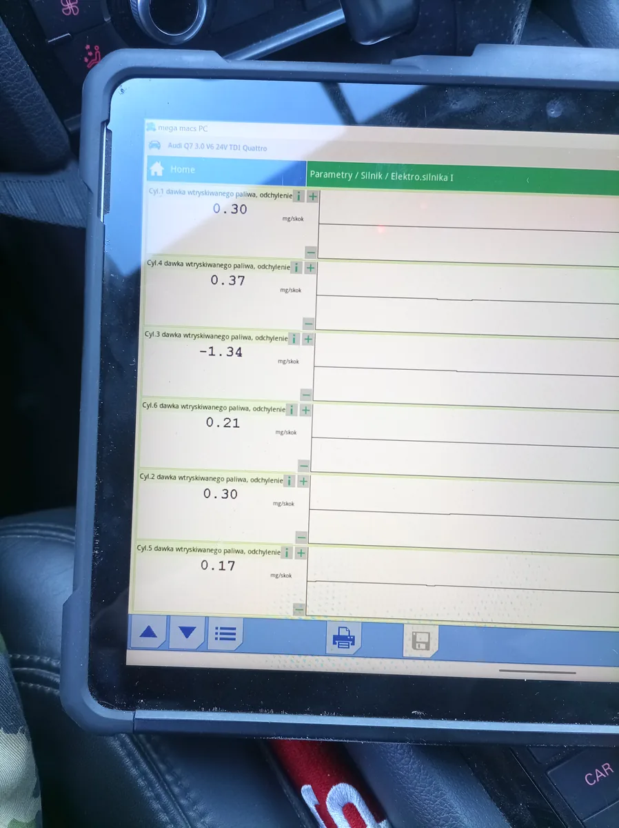 Diagnostyka komputerowa Audi Q7 3.0 TDI – tablet mega macs w Tiger Serwis